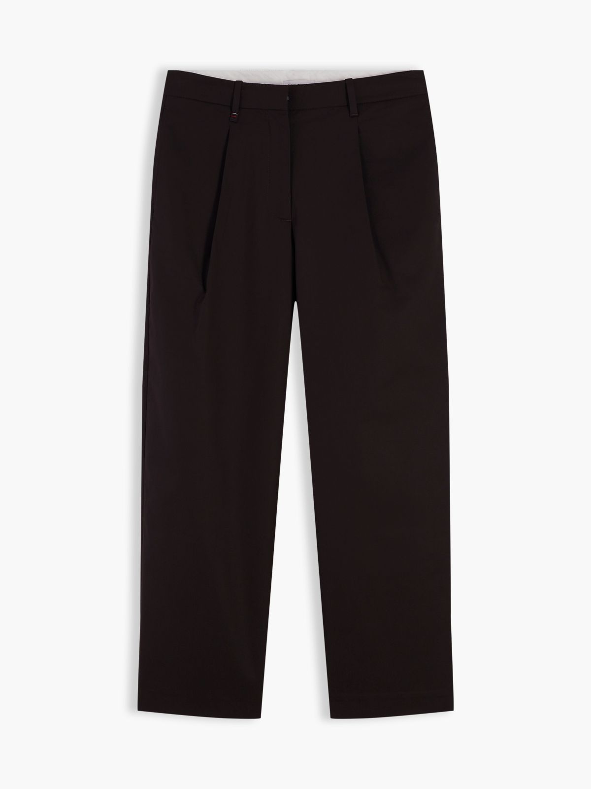 Pleated Barrel Chinos — Brown