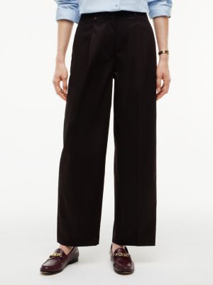 brown chinosy plisowane typu barrel dla kobiety - tommy hilfiger