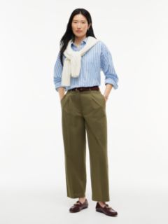 Pleated Barrel Chinos — Green 2