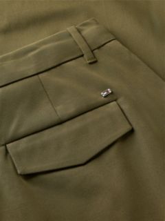 Pleated Barrel Chinos — Green 6