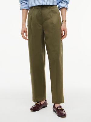 green chinosy plisowane typu barrel dla kobiety - tommy hilfiger