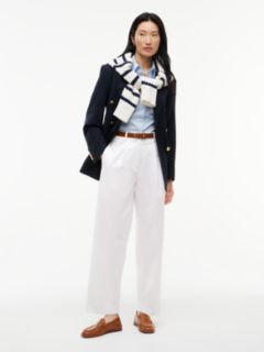 Pleated Barrel Chinos — White 2