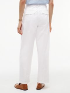Pleated Barrel Chinos — White 4