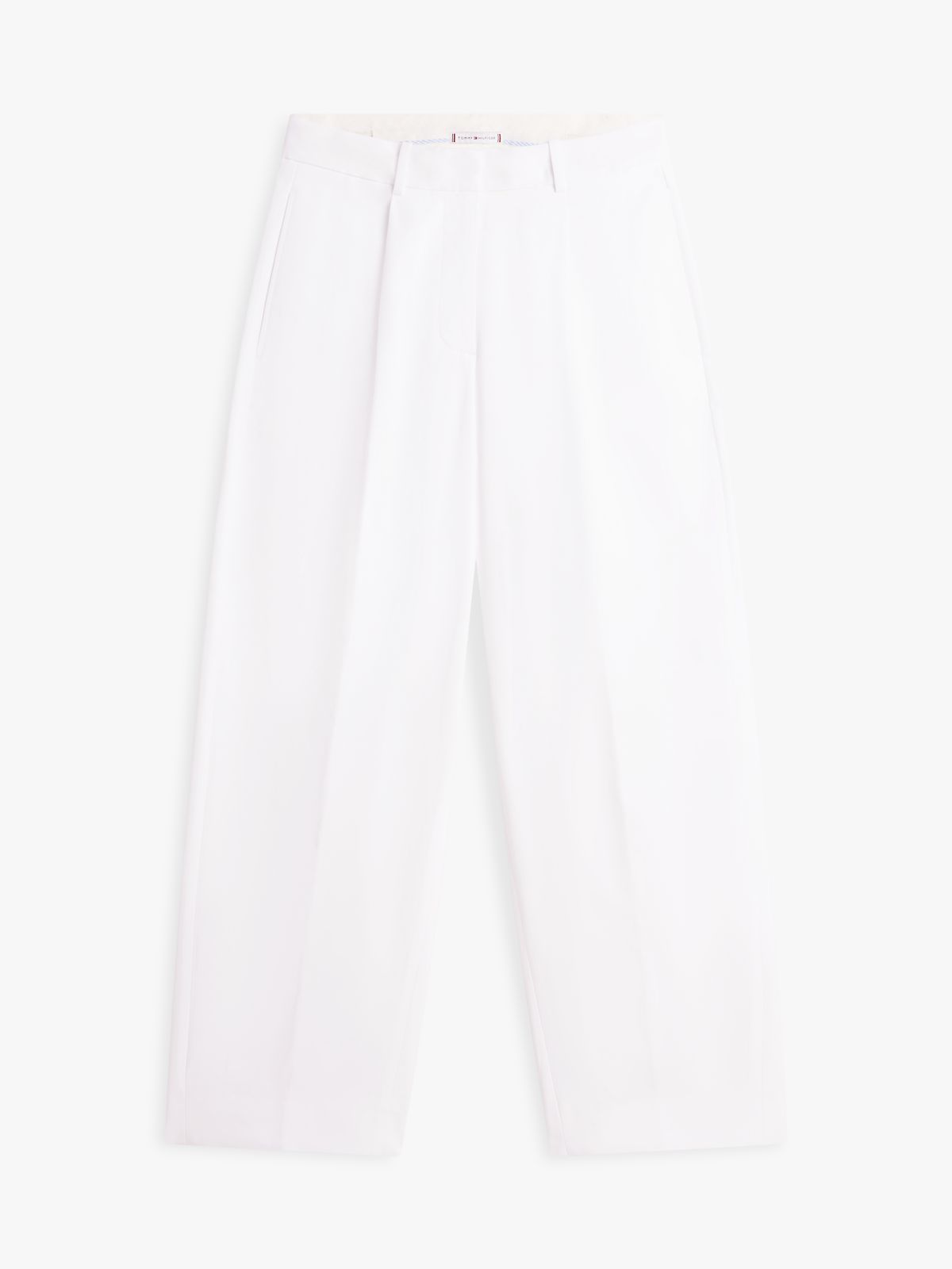 Pleated Barrel Chinos — White