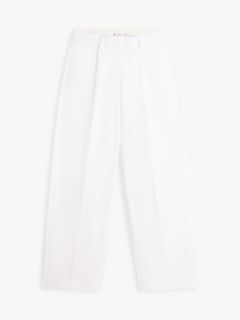 Pleated Barrel Chinos — White 5