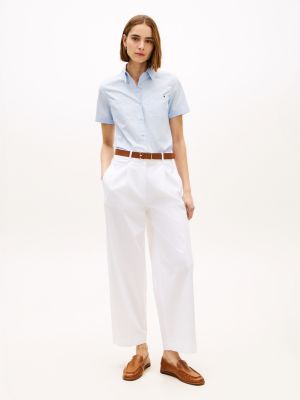 white medium rise barrel-chino voor dames - tommy hilfiger