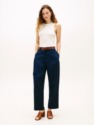 blue tailored barrel-broek voor dames - tommy hilfiger