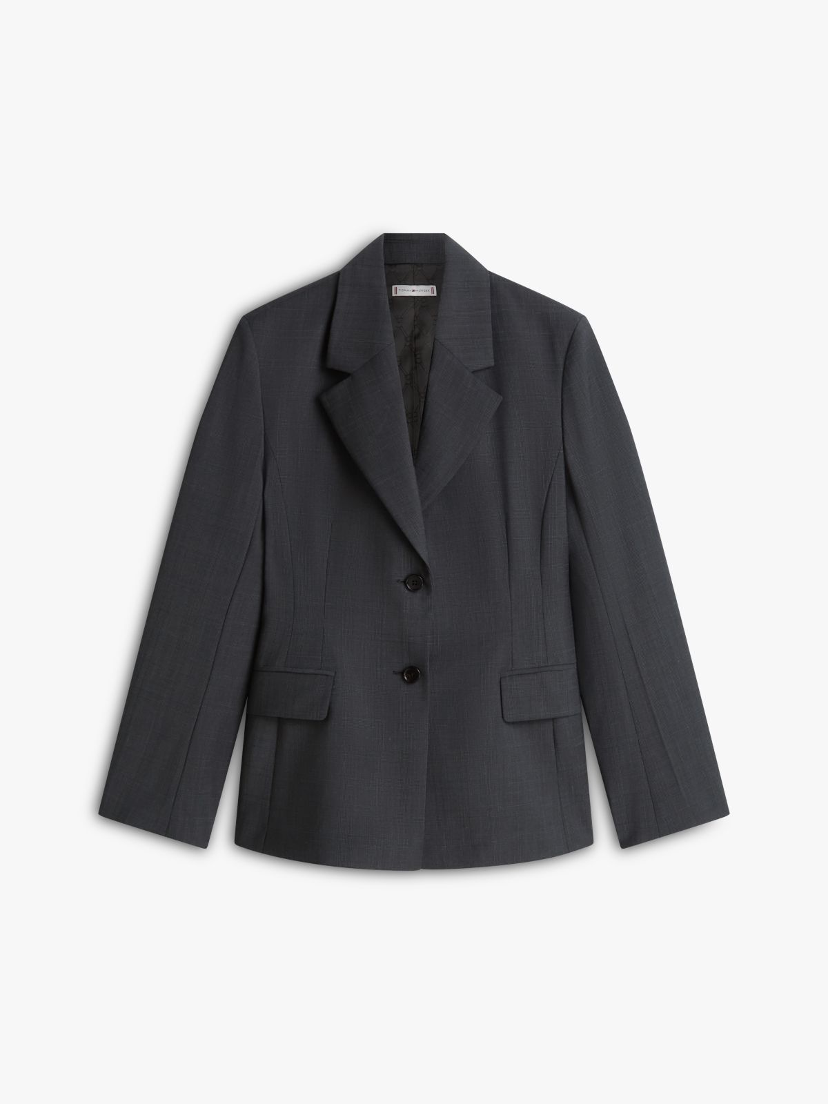 Check Slim Fit Wool Blend Blazer — Grey