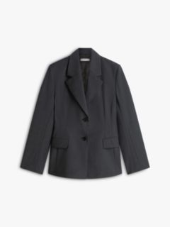 Check Slim Fit Wool Blend Blazer — Grey 5