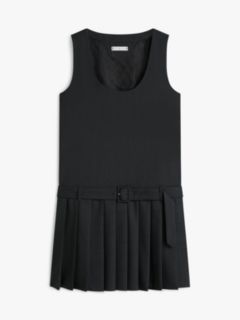 Check Wool Blend Mini Shift Dress — Grey 5