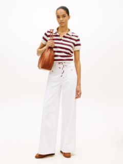 1985 Regular Fit Tie Front Polo Shirt — White 3