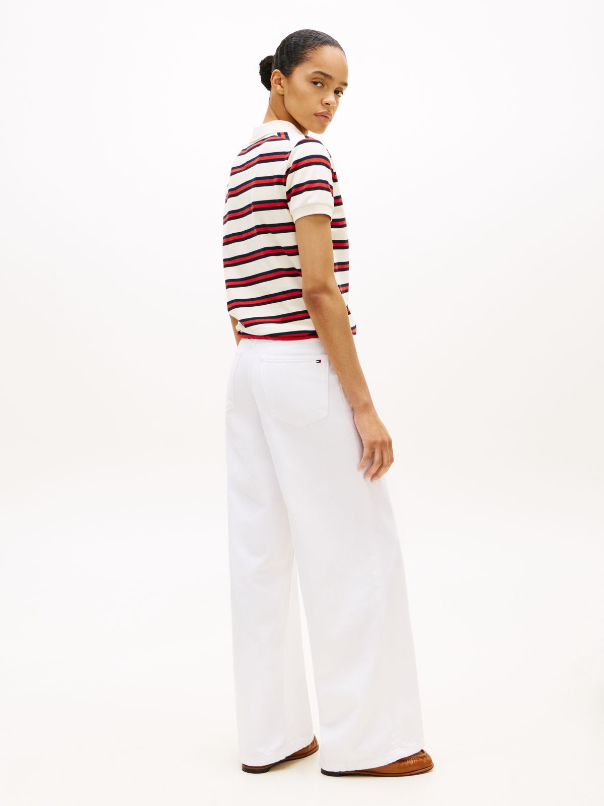 1985 Regular Fit Tie Front Polo Shirt — White