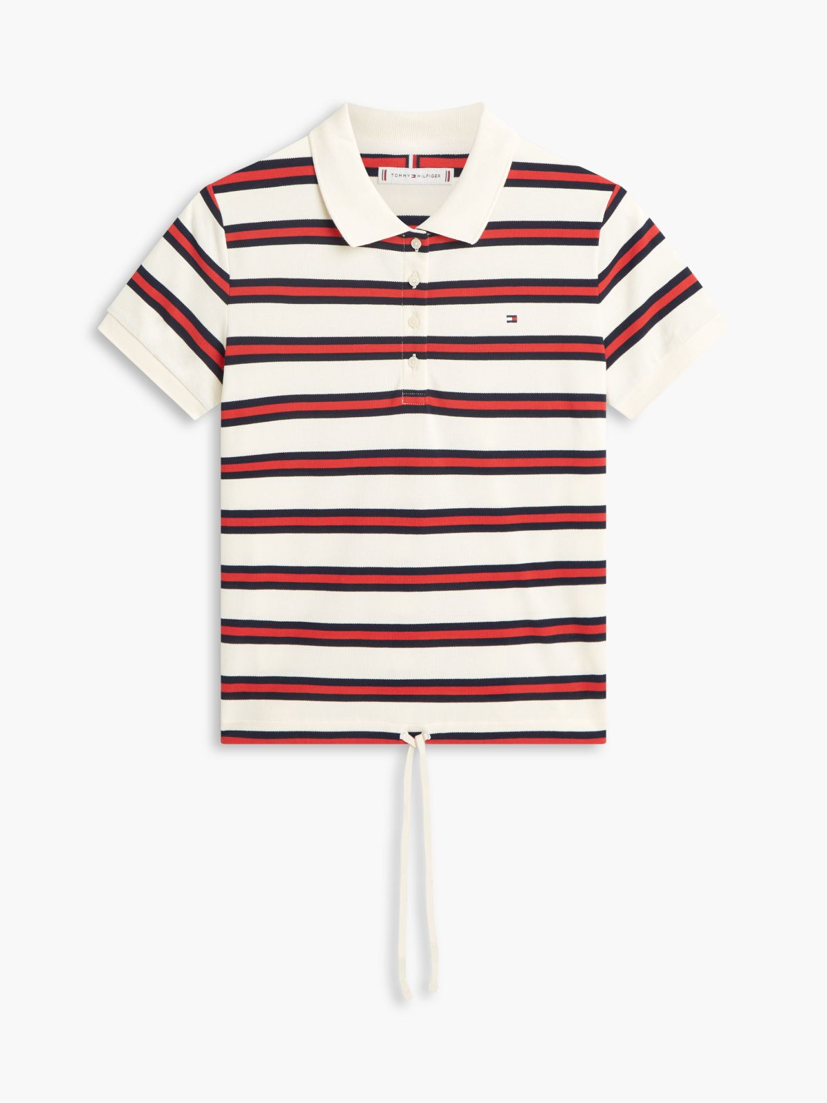 1985 Regular Fit Tie Front Polo Shirt — White