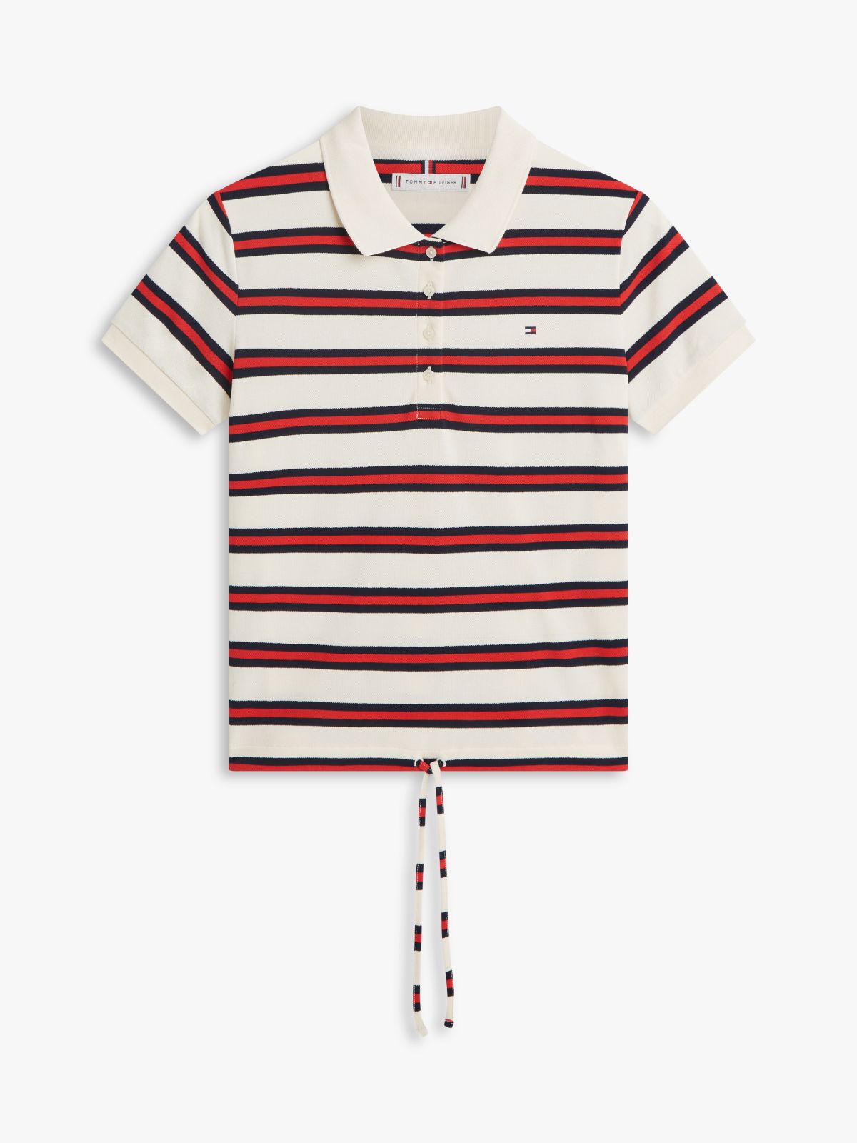 1985 Regular Fit Tie Front Polo Shirt — White