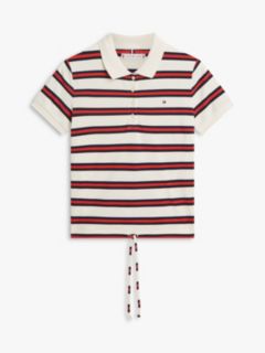 1985 Regular Fit Tie Front Polo Shirt — White 6