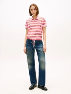 1985 Regular Fit Tie Front Polo Shirt — Pink 3