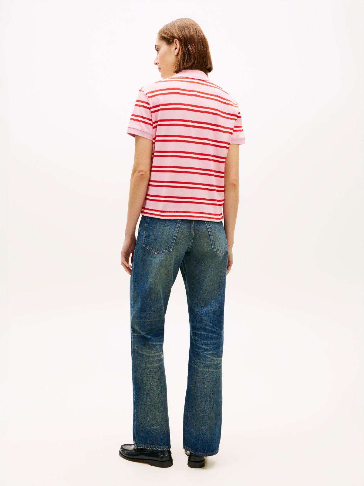 1985 Regular Fit Tie Front Polo Shirt — Pink