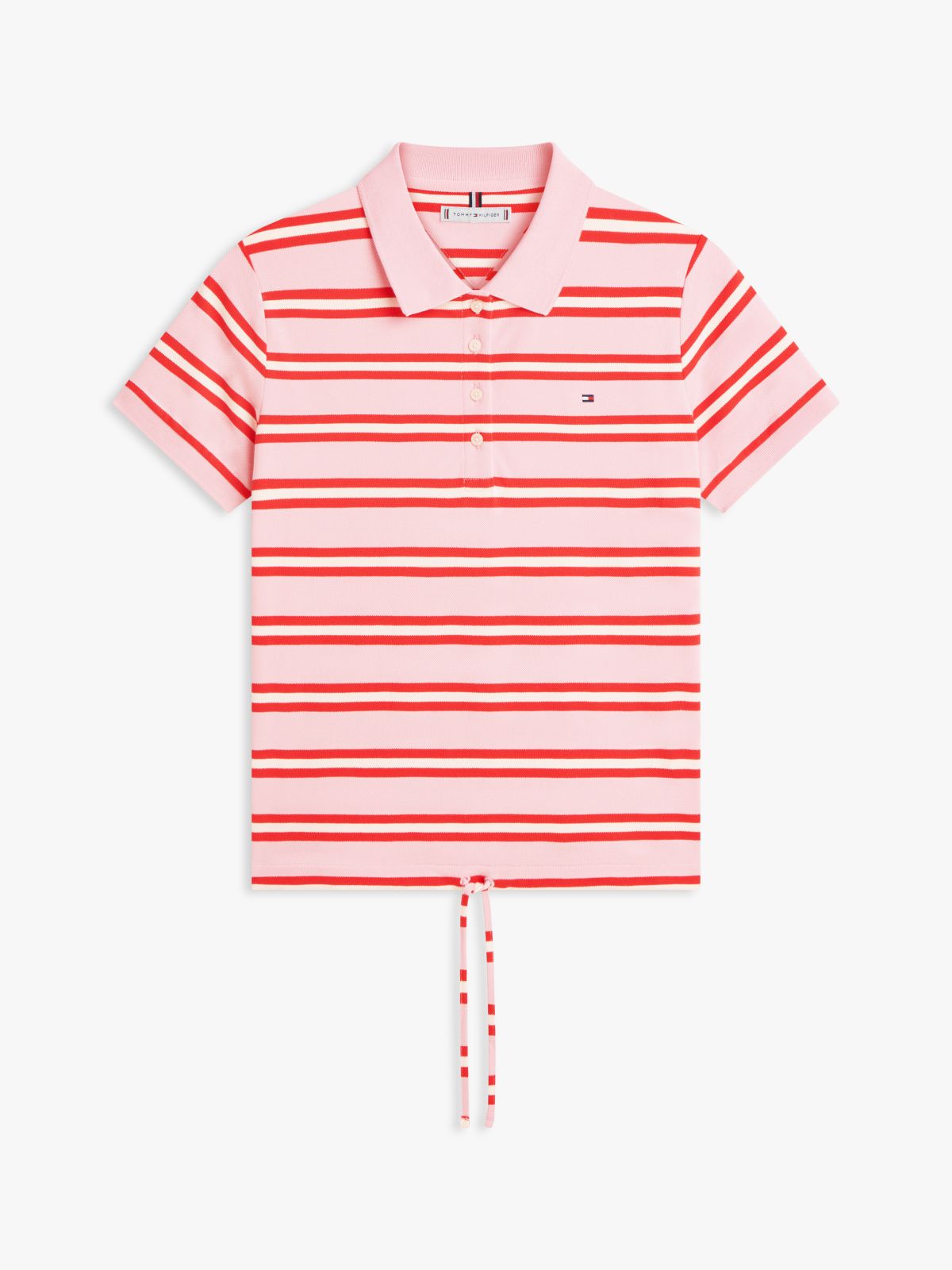1985 Regular Fit Tie Front Polo Shirt — Pink