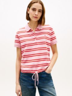 1985 Regular Fit Tie Front Polo Shirt — Pink 1