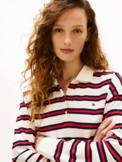 1985 Relaxed Fit Stripe Long Sleeve Polo Shirt — White 2