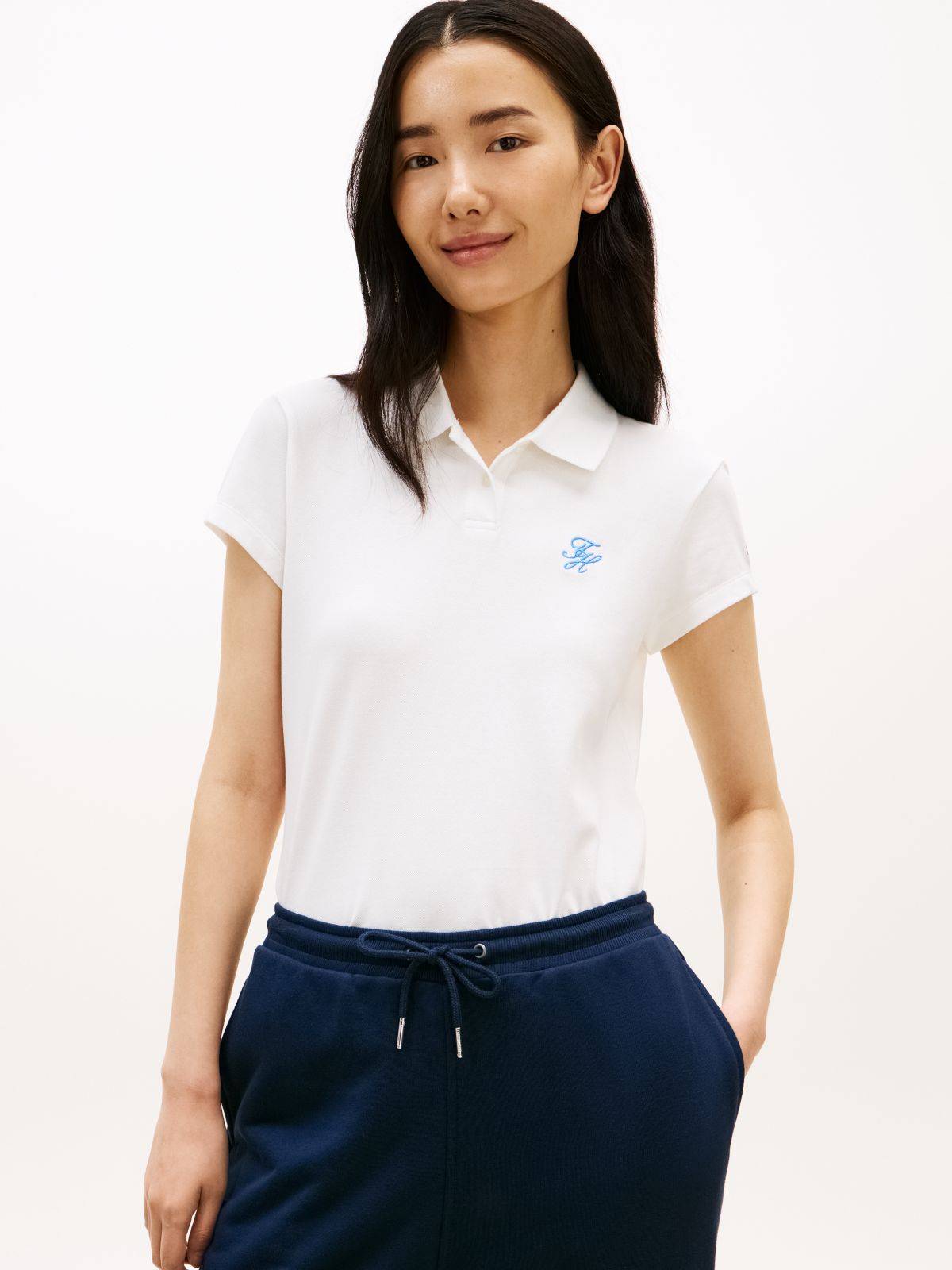 1985 Slim Fit Logo Embroidery Polo Shirt — White