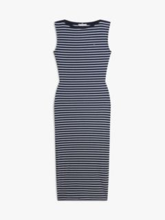 Boat Neck Slim Midi Bodycon Dress — Blue 5