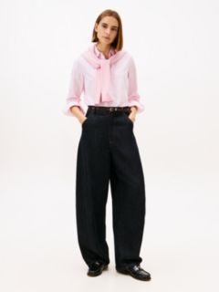 Relaxed Fit Logo Embroidery Oxford Shirt — Pink 3