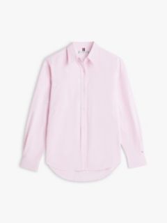 Relaxed Fit Logo Embroidery Oxford Shirt — Pink 5