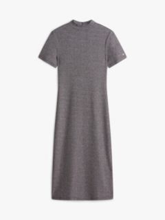 Festive Metallic Slim Midi Bodycon Dress — Grey 5