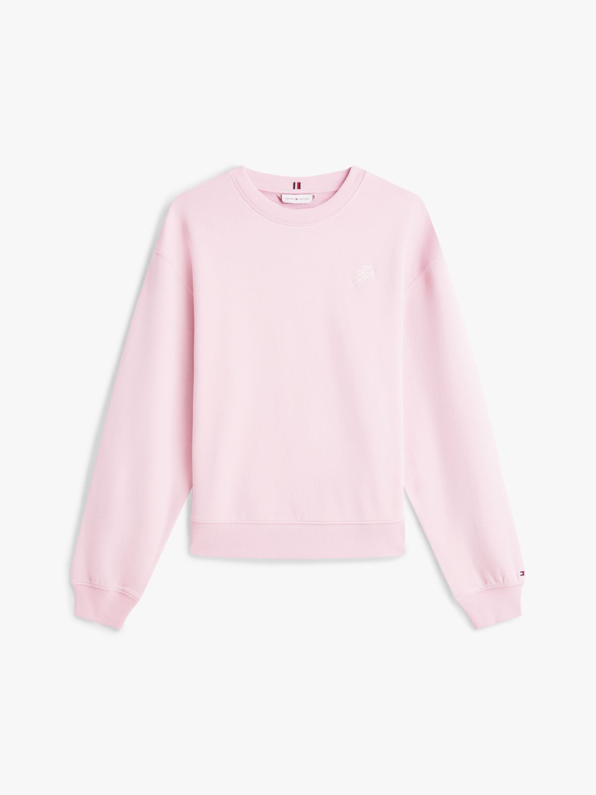Logo Embroidery Terry Sweatshirt — Pink