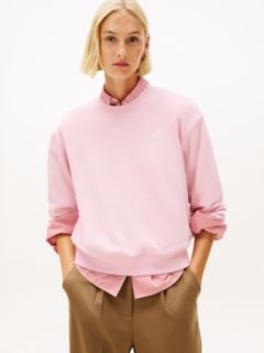 Logo Embroidery Terry Sweatshirt — Pink 1