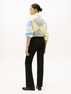 Pressed Crease Kick Flare Trousers — Black 4