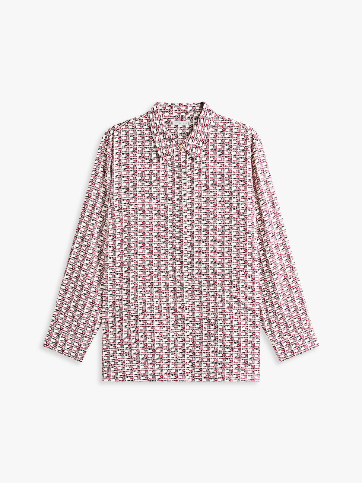 Curve Regular Fit Concealed Placket Twill Shirt — Red
