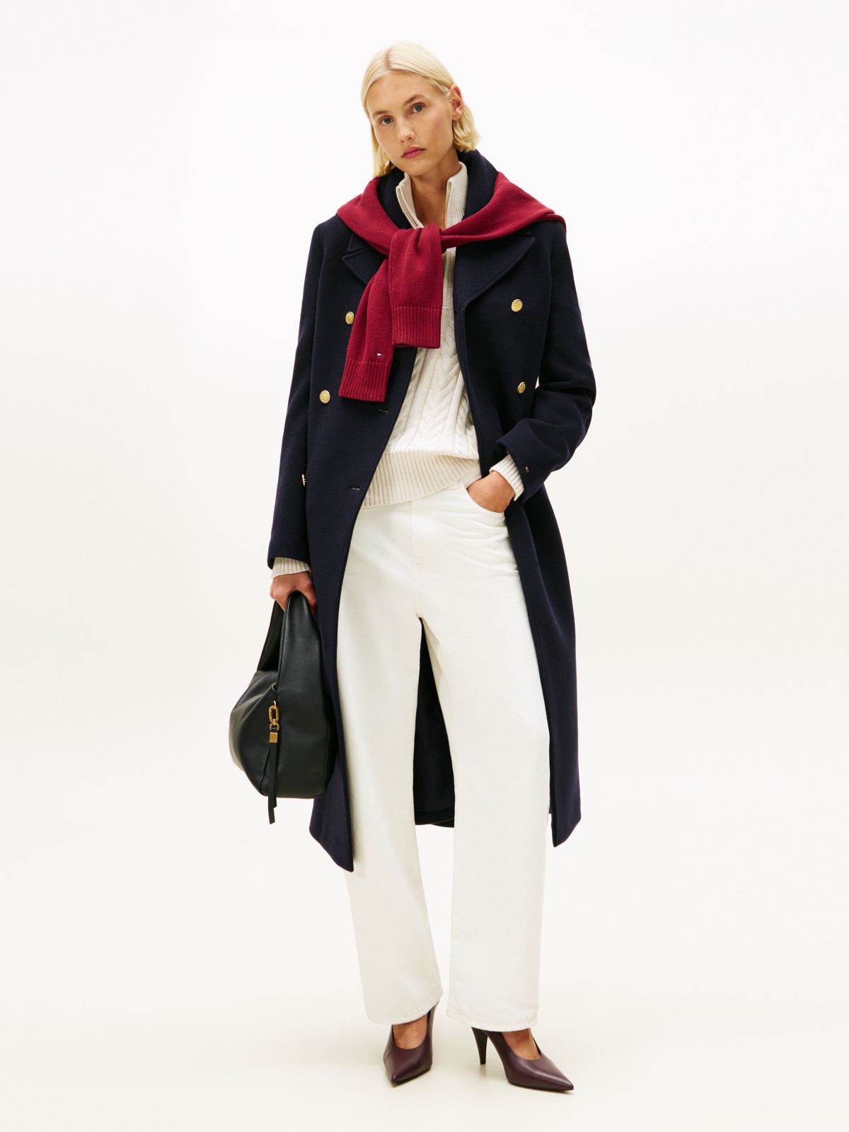 Mid Rise Tapered Barrel Leg White Jeans — White