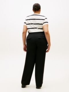 Curve Pressed Crease Straight Leg Trousers — Black 4