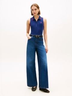 1985 Slim Fit Pique Sleeveless Polo Shirt — Blue 3