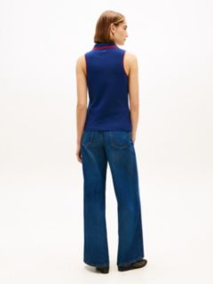 1985 Slim Fit Pique Sleeveless Polo Shirt — Blue 4
