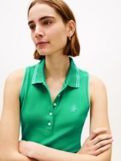 1985 Slim Fit Pique Sleeveless Polo Shirt — Green 4