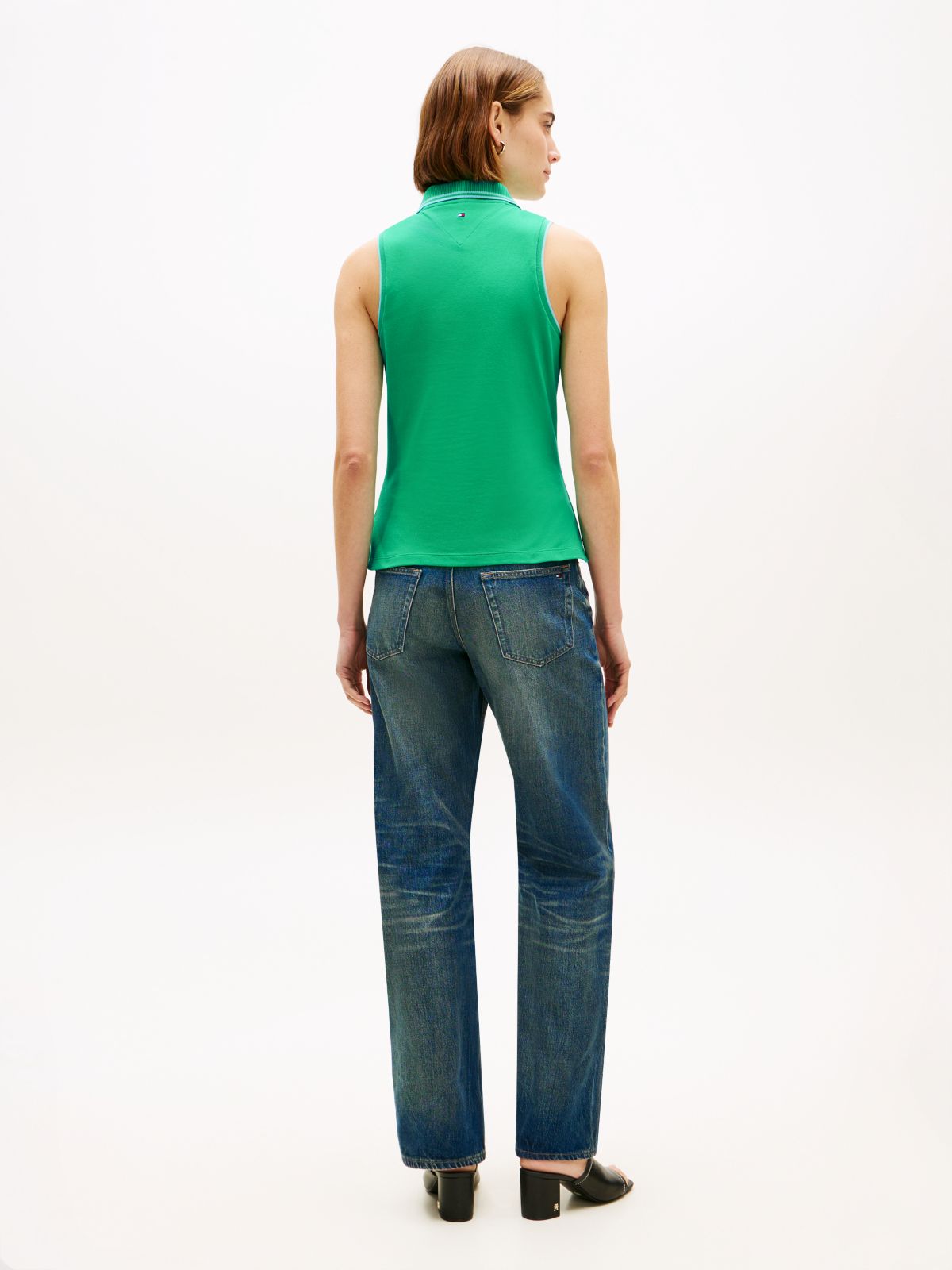 1985 Slim Fit Pique Sleeveless Polo Shirt — Green