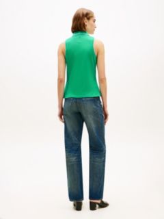 1985 Slim Fit Pique Sleeveless Polo Shirt — Green 5
