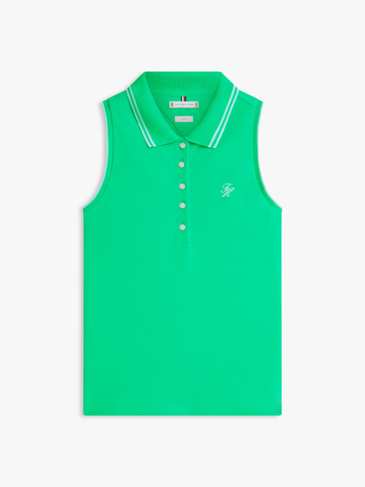 1985 Slim Fit Pique Sleeveless Polo Shirt — Green
