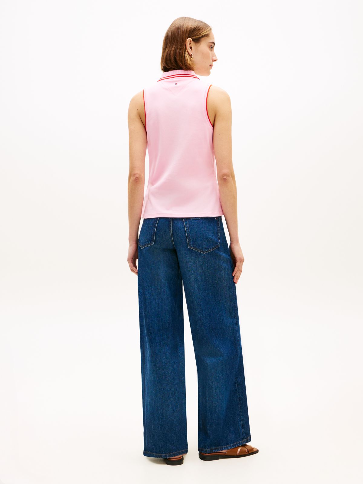 1985 Slim Fit Pique Sleeveless Polo Shirt — Pink