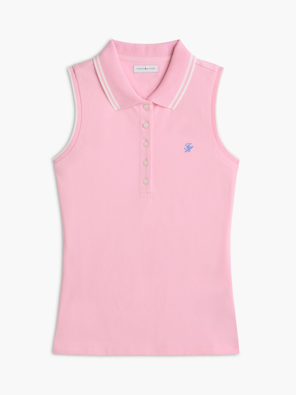 1985 Slim Fit Pique Sleeveless Polo Shirt — Pink