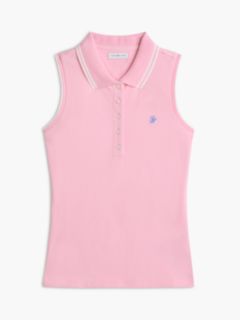 1985 Slim Fit Pique Sleeveless Polo Shirt — Pink 5