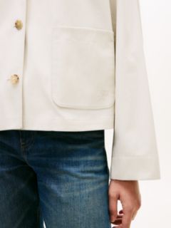 Water Repellent Collared Relaxed Short Jacket — Beige 2