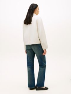 Water Repellent Collared Relaxed Short Jacket — Beige 4