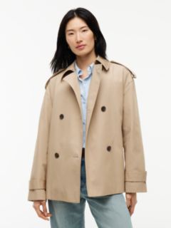 Water Repellent Relaxed Short Trench Coat — Beige 1