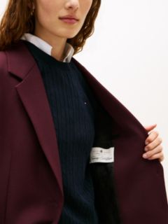 Relaxed Fit Wool Blend Blazer — Red 4