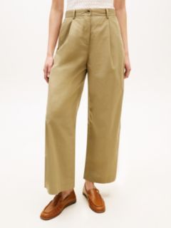 Washed Wide Leg Trousers — Brown 2