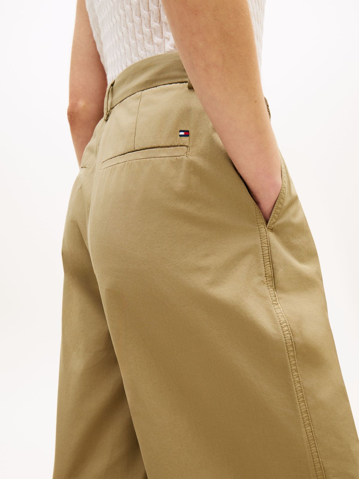 Washed Wide Leg Trousers — Brown